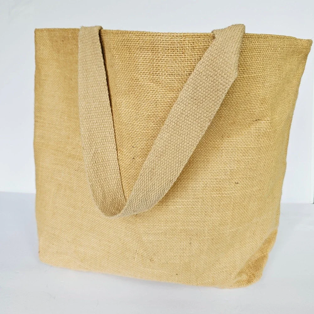 TBF Reusable Bags Jute Tote Market Bag Natural Burlap Eco Friendly Eco-Friendly